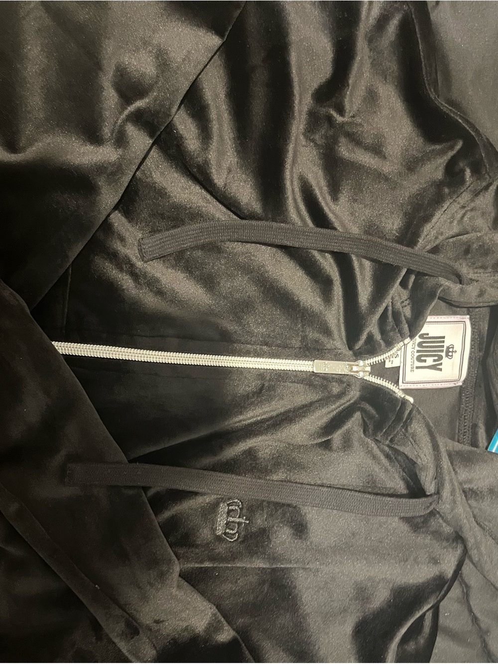 Juicy Couture Black Velour Zip Hoodie